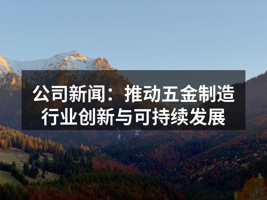 公司新闻：推动五金制造行业创新与可持续发展